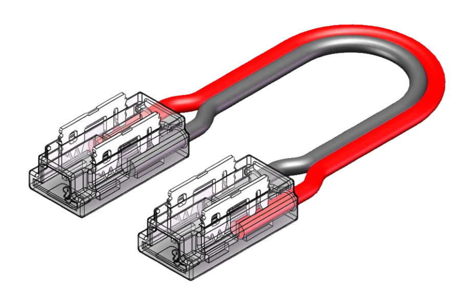LED Strip-zu-Strip Verbinder – 2-polig, 5 mm, lötfrei mit 15 cm Verbindungskabel für COB LED-Streifen